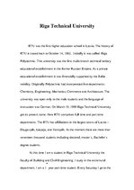 Esszék 'Riga Technical University', 1.                