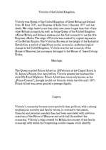 Összefoglalók, jegyzetek 'Victoria of the UK', 1.                