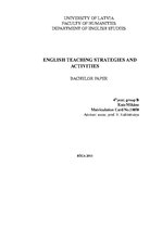 Kutatási anyagok 'English Teaching Strategies and Activities', 1.                