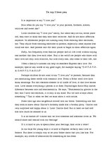 Esszék 'To Say - I Love You', 1.                