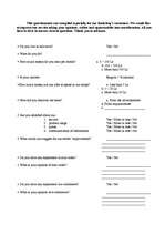 Összefoglalók, jegyzetek 'Questionnaire', 1.                