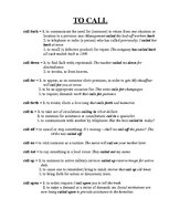 Összefoglalók, jegyzetek 'Phrasal Verbs with ''to Call''', 1.                