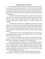 Összefoglalók, jegyzetek 'Banks and Finances in Russia', 1.                