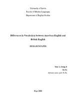 Kutatási anyagok 'Differences in Vocabulary between American English and British English', 1.                