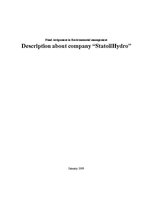 Összefoglalók, jegyzetek 'Description about Company "StatoilHydro"', 1.                