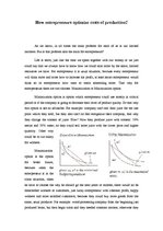 Esszék 'How Entrepreneurs Optimize Costs of Production?', 1.                