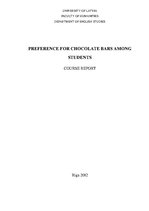 Összefoglalók, jegyzetek 'Preference for Chocolate Bars Among Students', 1.                