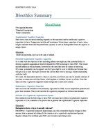 Összefoglalók, jegyzetek 'Bioethics Summary', 1.                