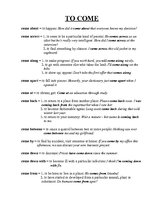 Összefoglalók, jegyzetek 'Phrasal Verbs with "to Come"', 1.                