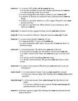 Összefoglalók, jegyzetek 'Phrasal Verbs with "to Come"', 2.                