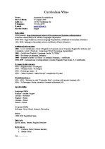 Minták 'Curriculum Vitae in English', 1.                