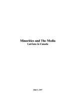 Kutatási anyagok 'Minorities and the Media; Latvians in Canada', 1.                