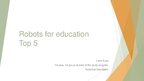 Prezentációk 'Robots for Education', 1.                