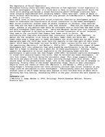 Esszék 'The Inportance of Social Experience', 1.                