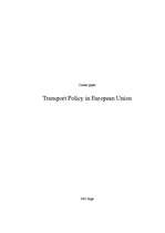 Kutatási anyagok 'Transport policy in European Union', 1.                