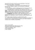 Esszék 'Oscar Wilde "Lady Windermere's Fan”', 2.                