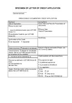 Minták 'Specimen of Letter of Credit Application', 1.                