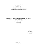 Esszék '"Frost at Midnight" by Samuel Taylor Coleridge', 1.                