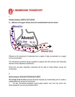 Összefoglalók, jegyzetek 'Cell Membrane Transport', 1.                