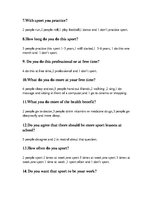 Minták 'The Survey of a Healthy Lifestyle ', 2.                