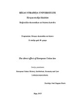 Esszék 'The Direct Effect of European Union Law', 1.                