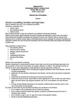 Kutatási anyagok 'Genetic Counselling, Bioethics and Legal Issue', 1.                