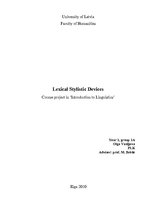 Kutatási anyagok 'Lexical Stylistic Devices', 1.                