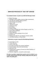Üzleti tervek '"One Stop" Auto Service', 7.                