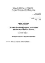 Záródolgozatok '"Turnkey" Contract Conditions in the Project Management of Building Systems', 1.                