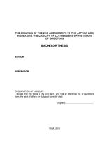 Záródolgozatok 'The Analysis of the 2015 Amendments to the Latvian Law, Increasing the Liability', 1.                