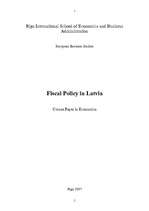 Kutatási anyagok 'Fiscal Policy in Latvia', 1.                