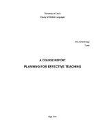 Kutatási anyagok 'Planning for Effective Teaching', 1.                