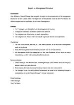 Összefoglalók, jegyzetek 'Report on Management Structure', 1.                