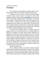 Összefoglalók, jegyzetek 'Profession Description. Psychologist ', 1.                