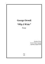 Esszék 'George Orwell "Why I write"', 1.                