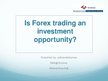 Kutatási anyagok 'Is Forex Trading an Investment Opportunity?', 34.                