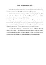 Esszék 'Never Get too Comfortable', 1.                