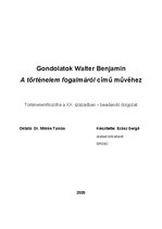 Esszék 'Gondolatok Walter Benjamin A történelem fogalmáról című művéhez', 1.                