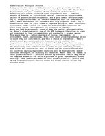 Esszék 'Globalization: Policy or Process', 1.                