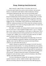 Esszék 'Smoking Should be Banned', 1.                