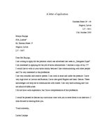 Összefoglalók, jegyzetek 'Letter of Application', 1.                