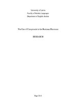 Kutatási anyagok 'The Use of Compounds in the Business Discourse', 1.                