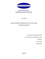 Kutatási anyagok 'The Use of Price Discrimination in Ticket Sales for Special Events', 1.                