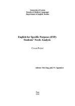 Kutatási anyagok 'English for Specific Purposes', 1.                