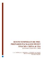 Kutatási anyagok 'Room Temperature Pre- Prepared Packaged Sweet Snacks: China & USA', 1.                