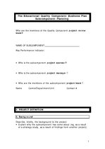 Összefoglalók, jegyzetek 'The Educational Quality Component Business Plan', 23.                