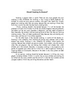 Esszék 'Should Smoking Be Banned?', 1.