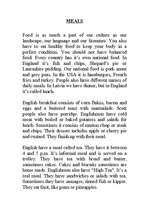 Esszék 'Meals', 1.                