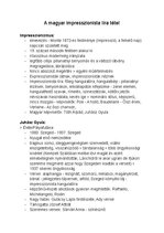 Összefoglalók, jegyzetek 'Magyar tétel - impresszionizmus', 1.                