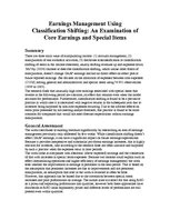 Összefoglalók, jegyzetek 'Classification Shifting as an Earnings Management Tool', 1.                